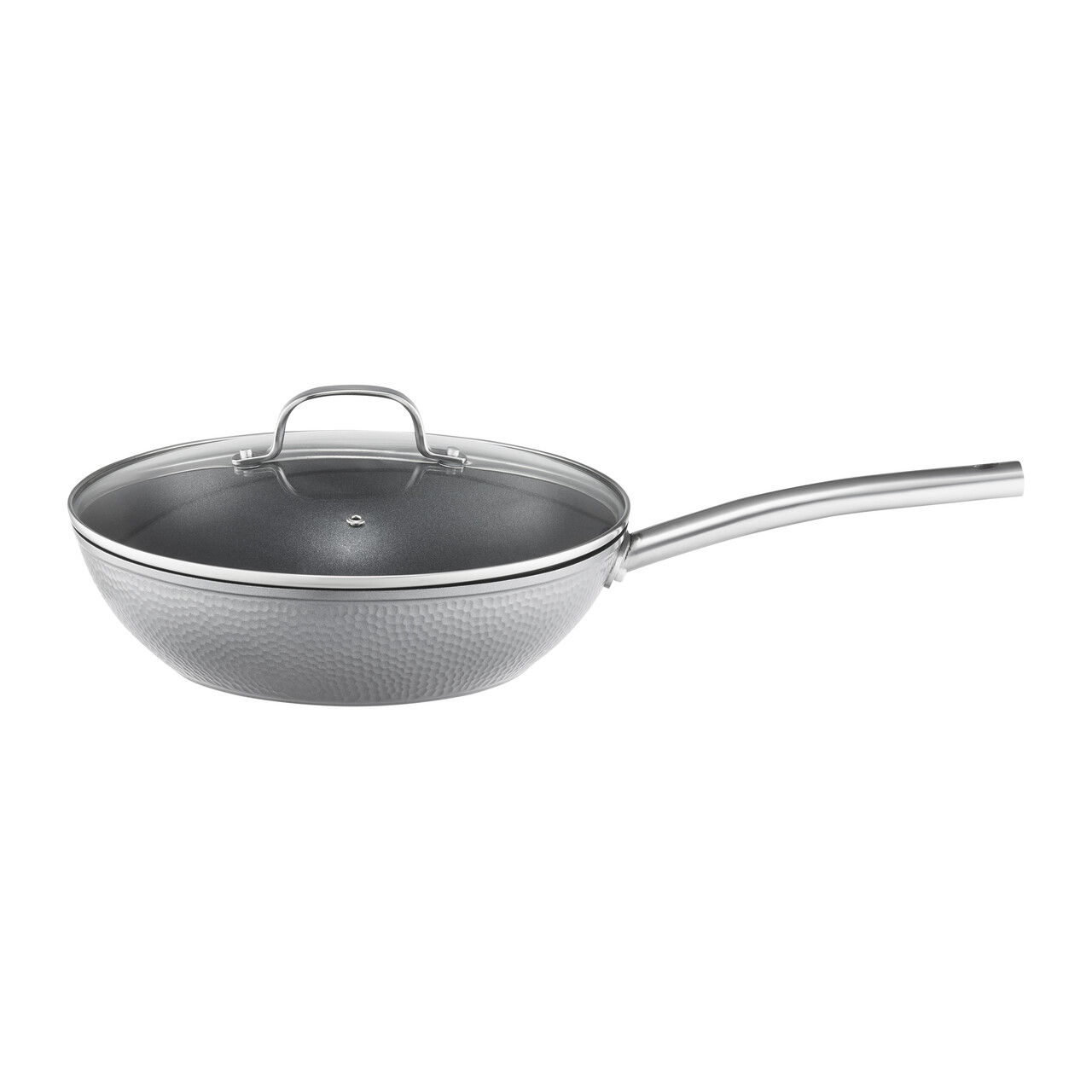 Tigaie Wok cu capac Bubble, Ambition, 28 cm, 3.4 L, aluminiu, gri - imagine 3